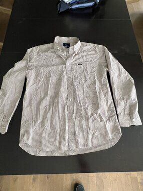 Façonnable CLUB Men’s XXL 100% Cotton Check Shirt – Brown/White
